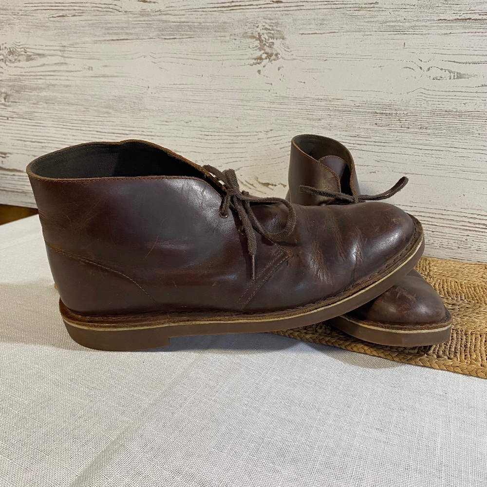 Clarks Men Boots 12 Brown Leather